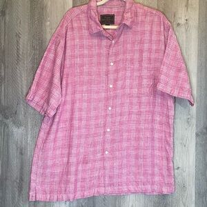 Jos. A. Bank Pink Checkered Linen Shirt